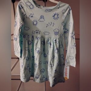 New Girls Blue and White Cloud and Sun Dress Size 4T